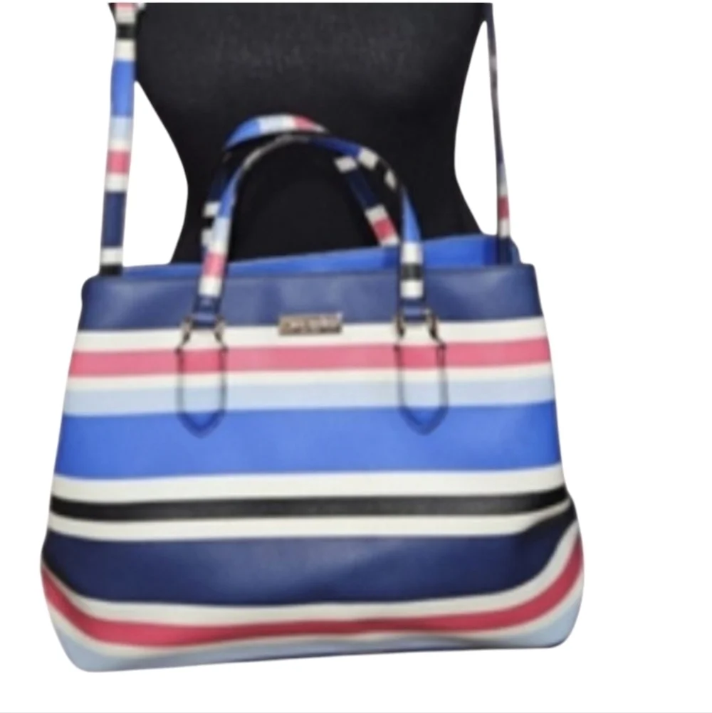 Kate Spade New York Evangelie Laurel Way Striped Satchel Crossbody Handbag Purse